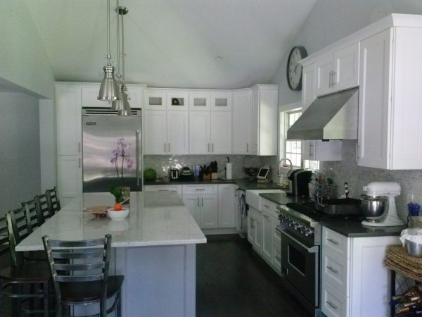 White Kitchen Cabinets and granite countertop